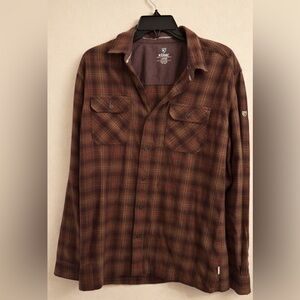 Men's KUHL Brand Long-Sleeve Button Up Winter Shirt - Size Large - Plaid